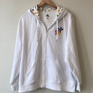 Disney World White Hooded Sweatshirt with 2020 Mickey Mouse Embroidery